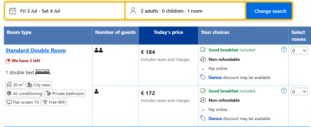 15 Smart Hotel Booking Tips to Save Money in 2026 2 Booking.com 1.75 Paris Le Charme pricing